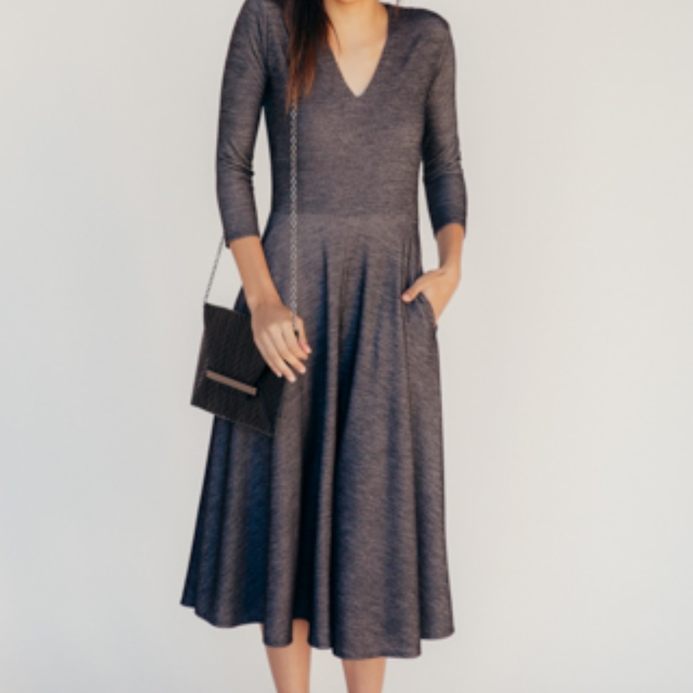 Agnes & Dora Curie dress: Soft Black Denim (XXL)